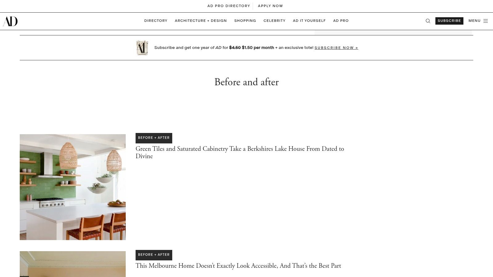 Architectural Digest Before and After